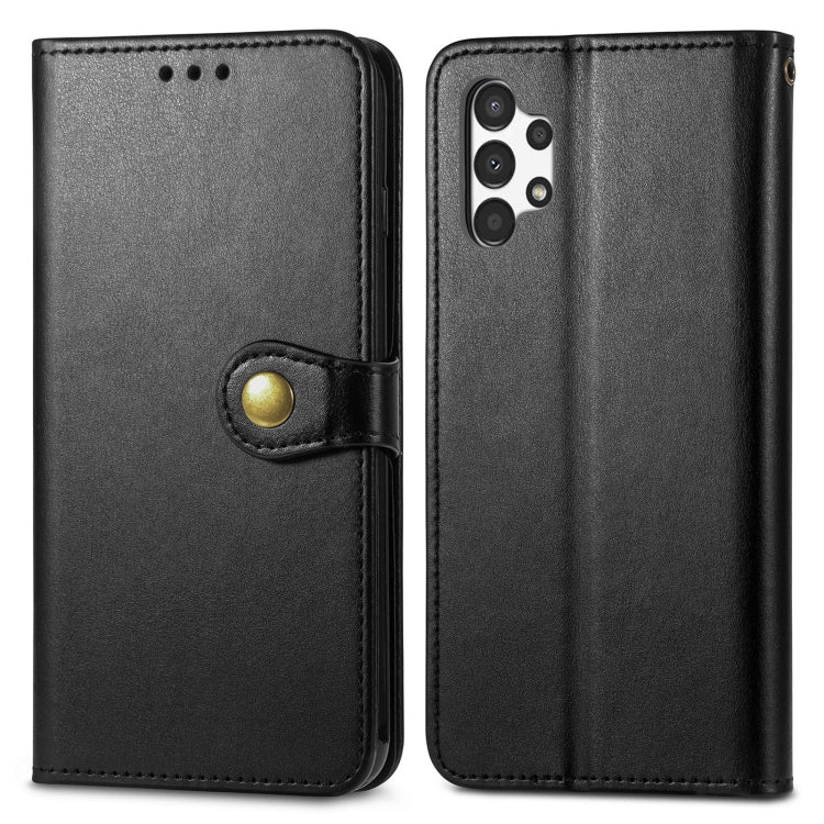 For Samsung Galaxy A13 4G Solid Color Leather Buckle Phone Case