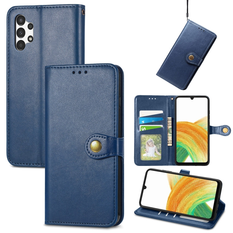 For Samsung Galaxy A13 4G Solid Color Leather Buckle Phone Case