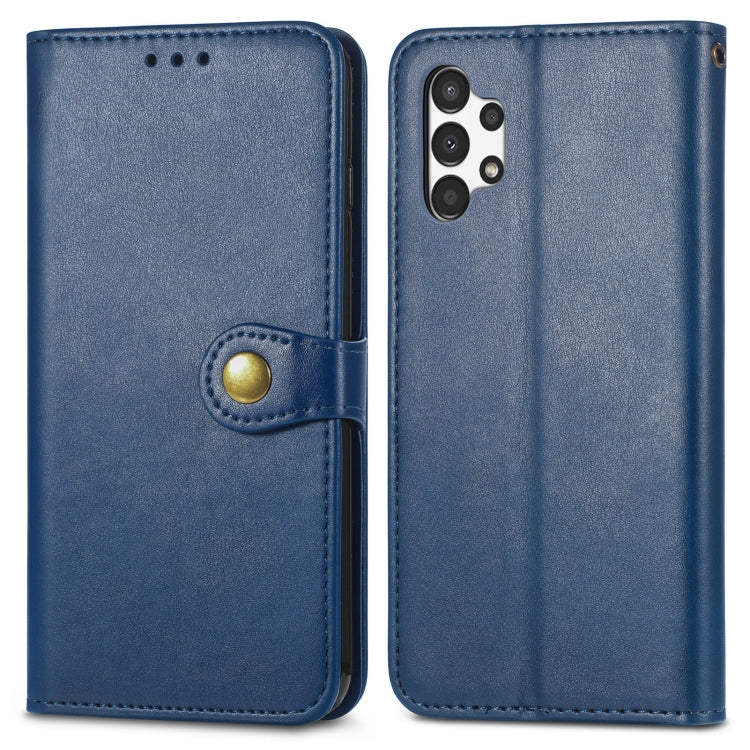 For Samsung Galaxy A13 4G Solid Color Leather Buckle Phone Case