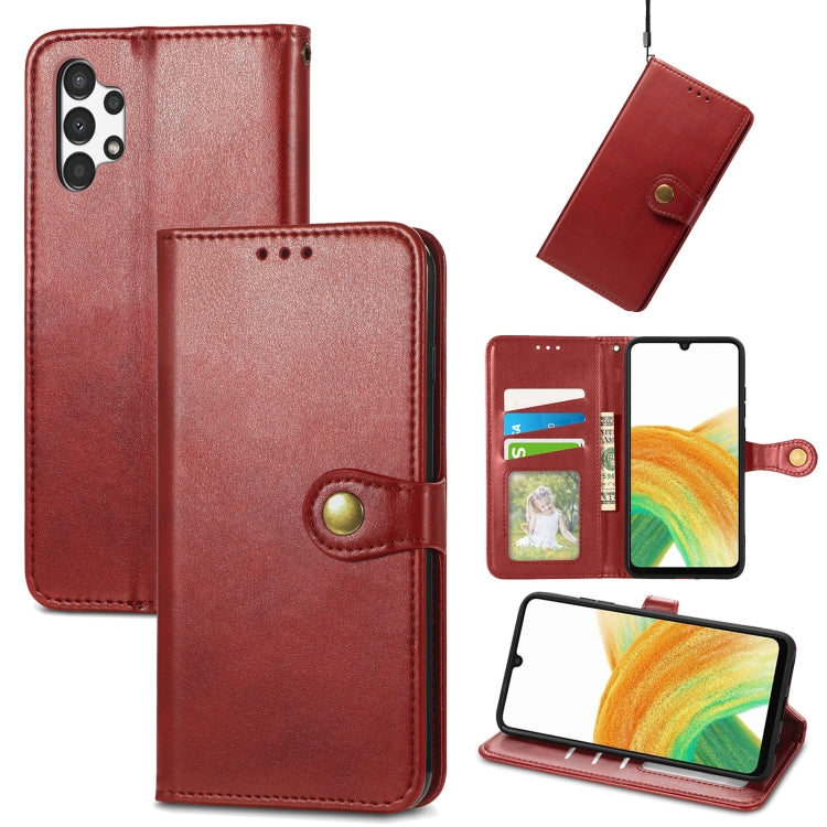For Samsung Galaxy A13 4G Solid Color Leather Buckle Phone Case