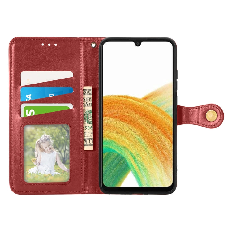 For Samsung Galaxy A13 4G Solid Color Leather Buckle Phone Case