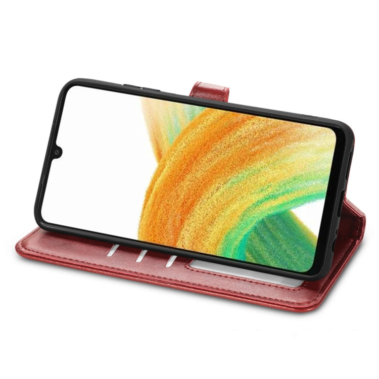 For Samsung Galaxy A13 4G Solid Color Leather Buckle Phone Case