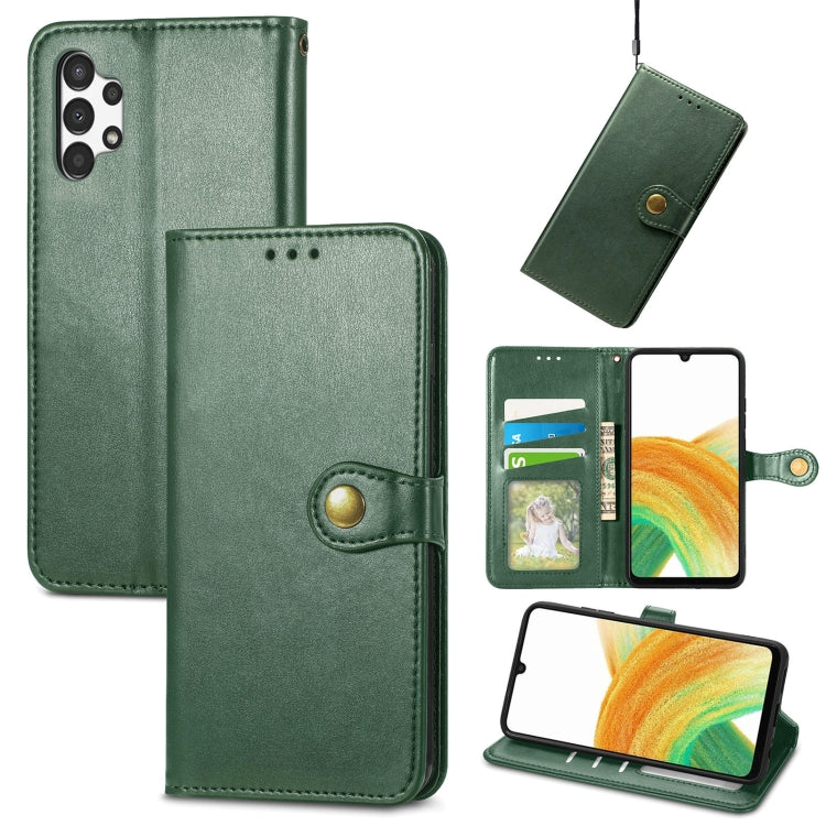 For Samsung Galaxy A13 4G Solid Color Leather Buckle Phone Case