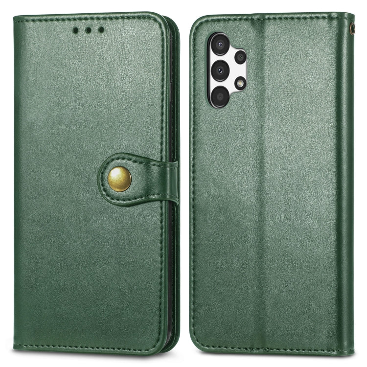For Samsung Galaxy A13 4G Solid Color Leather Buckle Phone Case