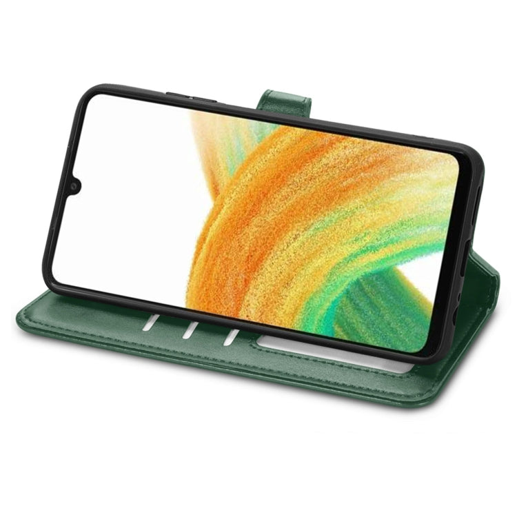 For Samsung Galaxy A13 4G Solid Color Leather Buckle Phone Case