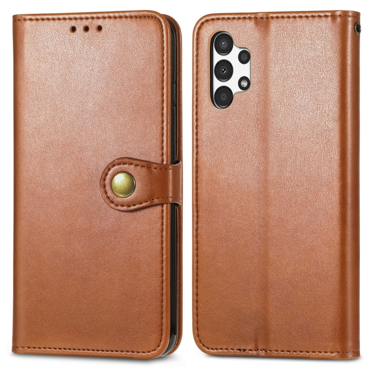 For Samsung Galaxy A13 4G Solid Color Leather Buckle Phone Case