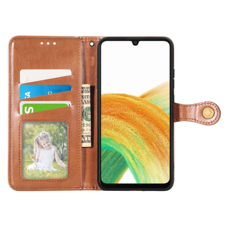 For Samsung Galaxy A13 4G Solid Color Leather Buckle Phone Case