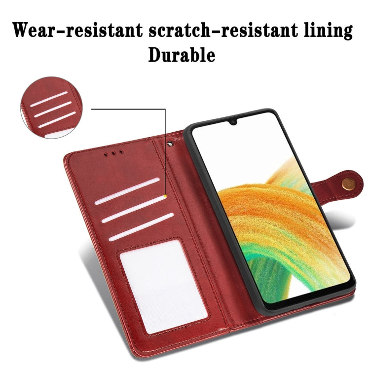 For Samsung Galaxy A13 4G Solid Color Leather Buckle Phone Case
