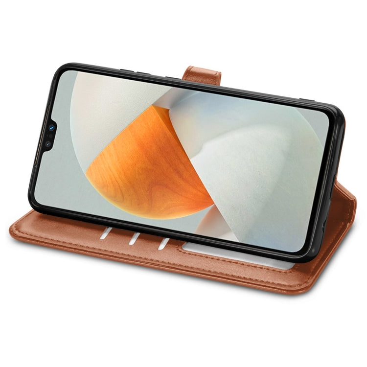 For vivo S12 Solid Color Leather Buckle Phone Case