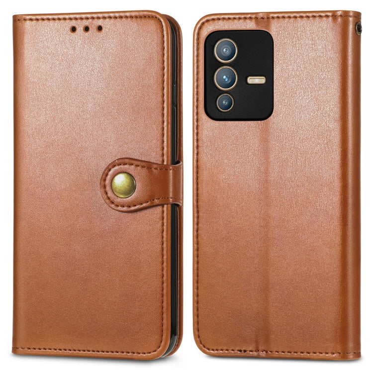 For vivo S12 Pro Solid Color Leather Buckle Phone Case