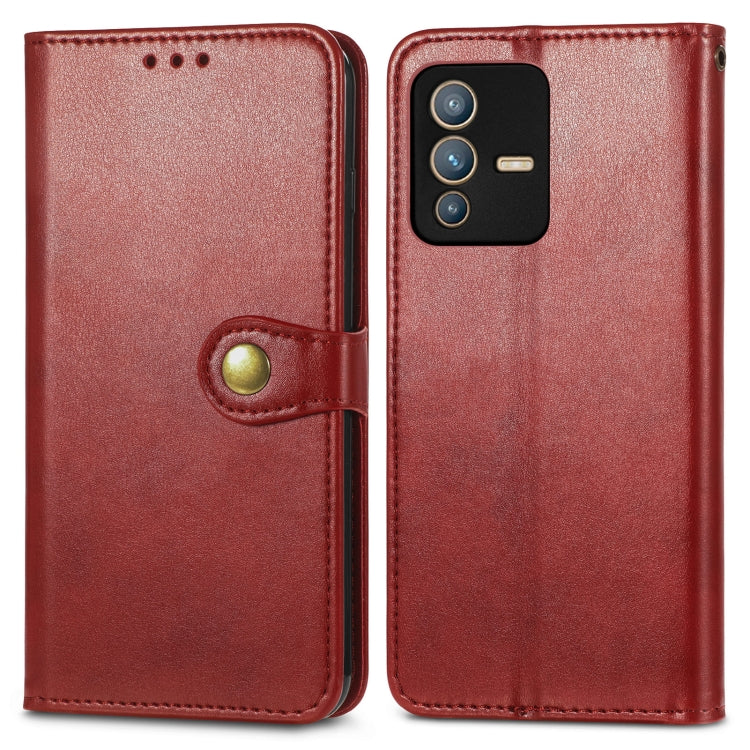For vivo S12 Pro Solid Color Leather Buckle Phone Case