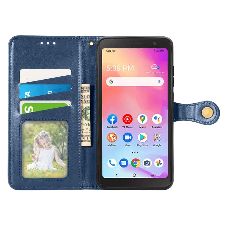 For TCL A509DL / A3 Solid Color Leather Buckle Phone Case