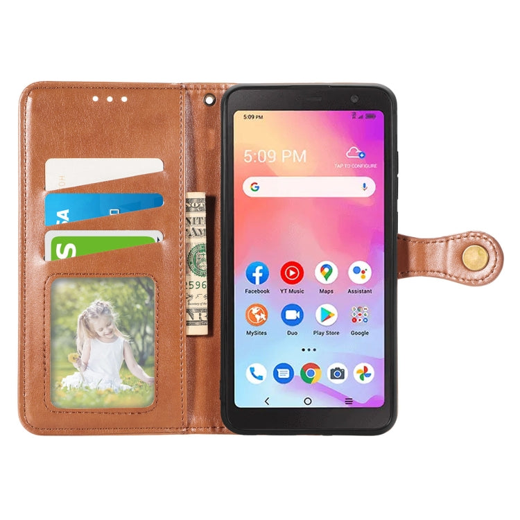 For TCL A509DL / A3 Solid Color Leather Buckle Phone Case