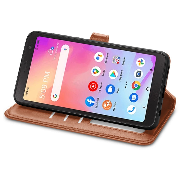 For TCL A509DL / A3 Solid Color Leather Buckle Phone Case