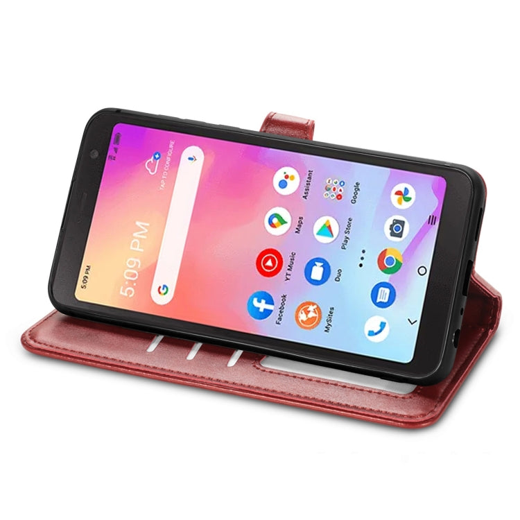 For TCL A509DL / A3 Solid Color Leather Buckle Phone Case