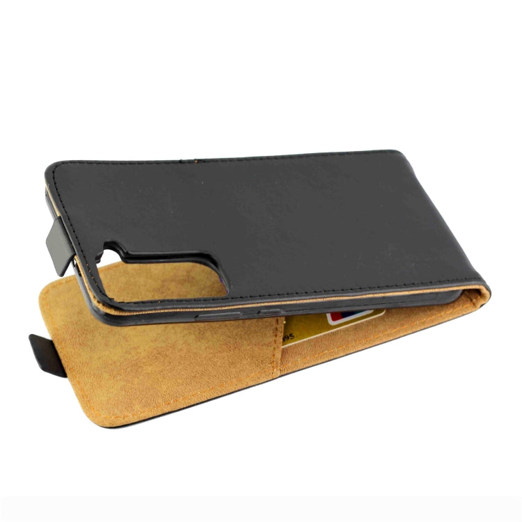 For Samsung Galaxy S22+ 5G Vertical Flip Leather Phone Case with Card Slot(Black)