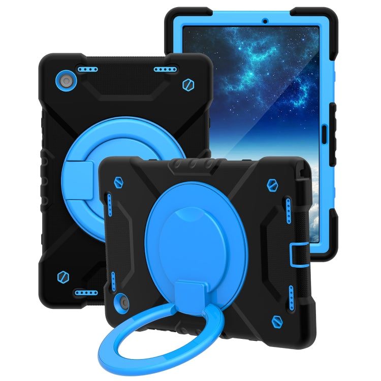 For Samsung Galaxy Tab A8 10.5 2021 X200 / X205 360 Rotation PC+Silicone Tablet Case with Shoulder Strap
