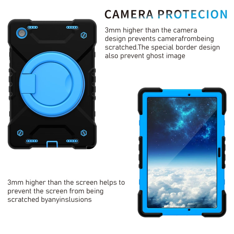 For Samsung Galaxy Tab A8 10.5 2021 X200 / X205 360 Rotation PC+Silicone Tablet Case with Shoulder Strap