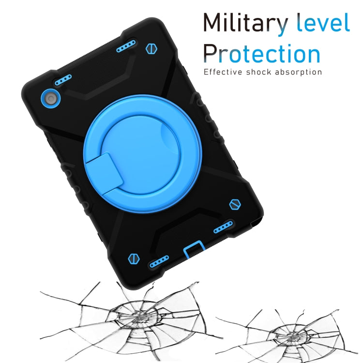 For Samsung Galaxy Tab A8 10.5 2021 X200 / X205 360 Rotation PC+Silicone Tablet Case with Shoulder Strap
