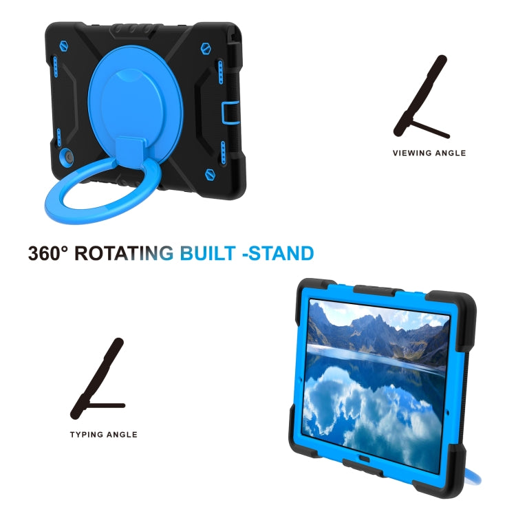 For Samsung Galaxy Tab A8 10.5 2021 X200 / X205 360 Rotation PC+Silicone Tablet Case with Shoulder Strap