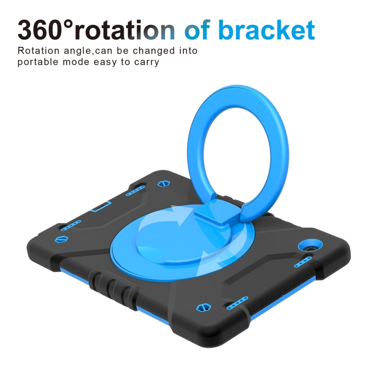 For Samsung Galaxy Tab A8 10.5 2021 X200 / X205 360 Rotation PC+Silicone Tablet Case with Shoulder Strap