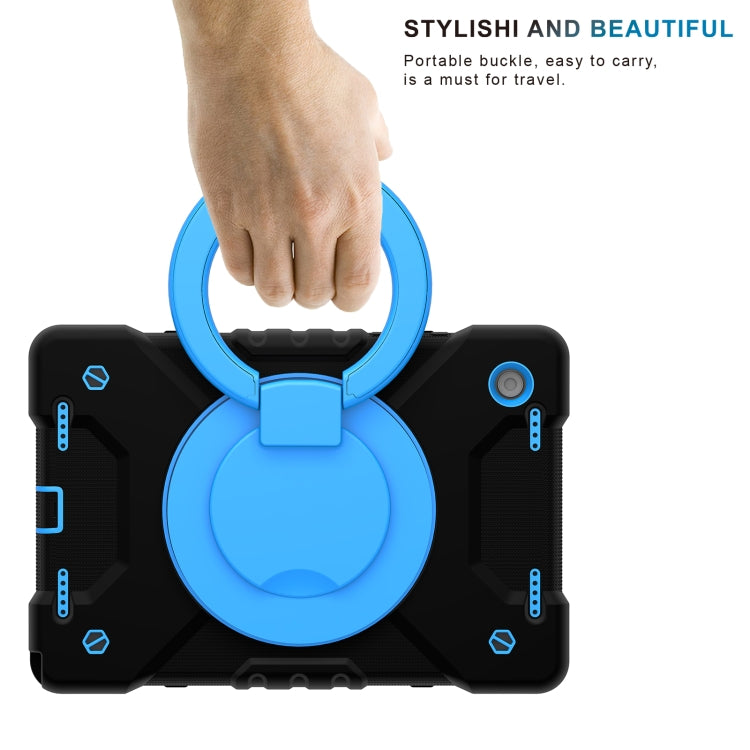 For Samsung Galaxy Tab A8 10.5 2021 X200 / X205 360 Rotation PC+Silicone Tablet Case with Shoulder Strap