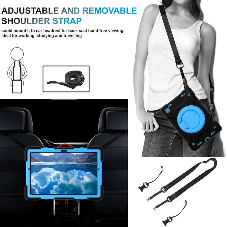 For Samsung Galaxy Tab A8 10.5 2021 X200 / X205 360 Rotation PC+Silicone Tablet Case with Shoulder Strap