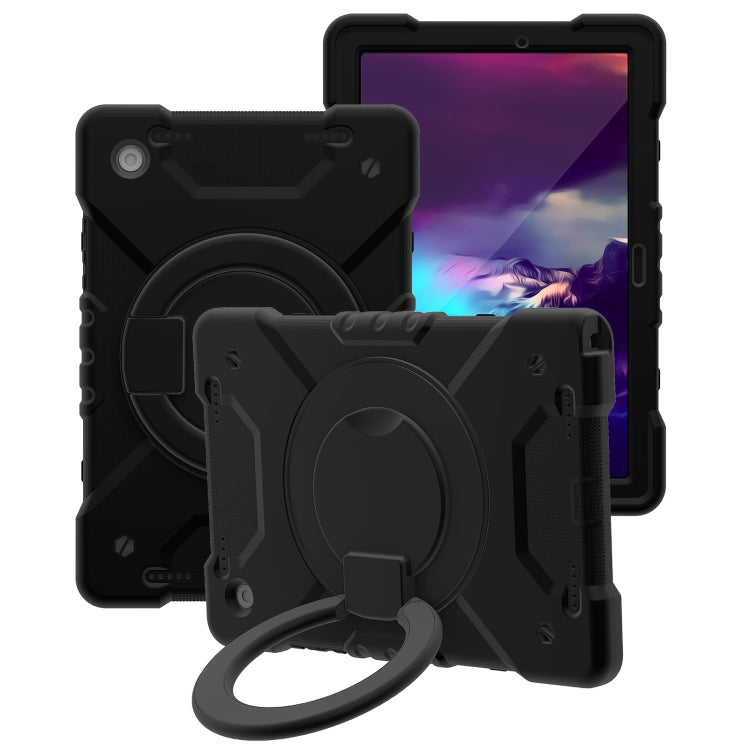 For Samsung Galaxy Tab A8 10.5 2021 X200 / X205 360 Rotation PC+Silicone Tablet Case with Shoulder Strap