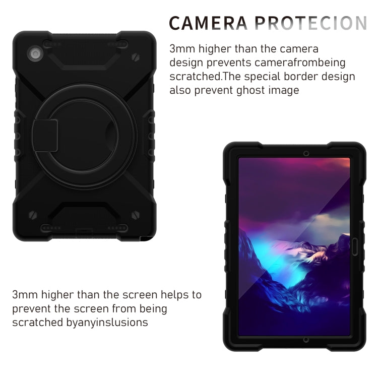 For Samsung Galaxy Tab A8 10.5 2021 X200 / X205 360 Rotation PC+Silicone Tablet Case with Shoulder Strap