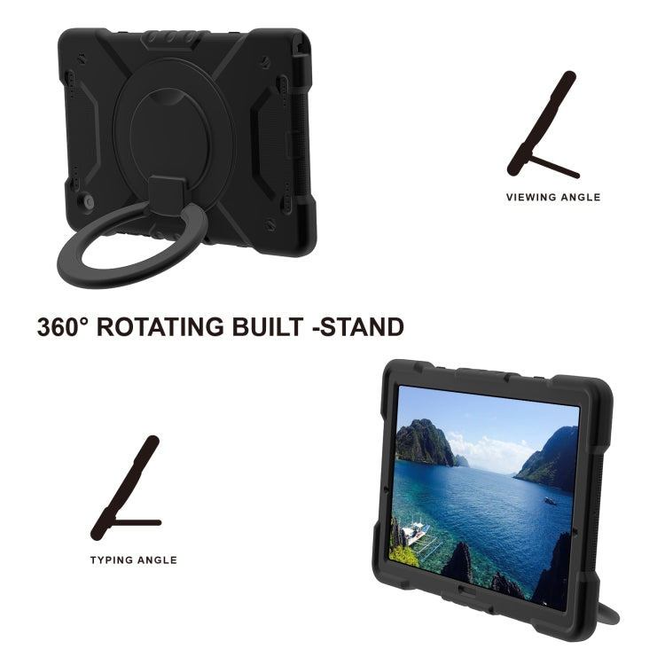 For Samsung Galaxy Tab A8 10.5 2021 X200 / X205 360 Rotation PC+Silicone Tablet Case with Shoulder Strap