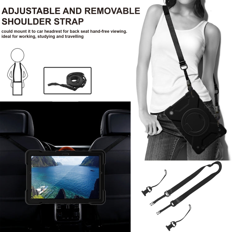 For Samsung Galaxy Tab A8 10.5 2021 X200 / X205 360 Rotation PC+Silicone Tablet Case with Shoulder Strap