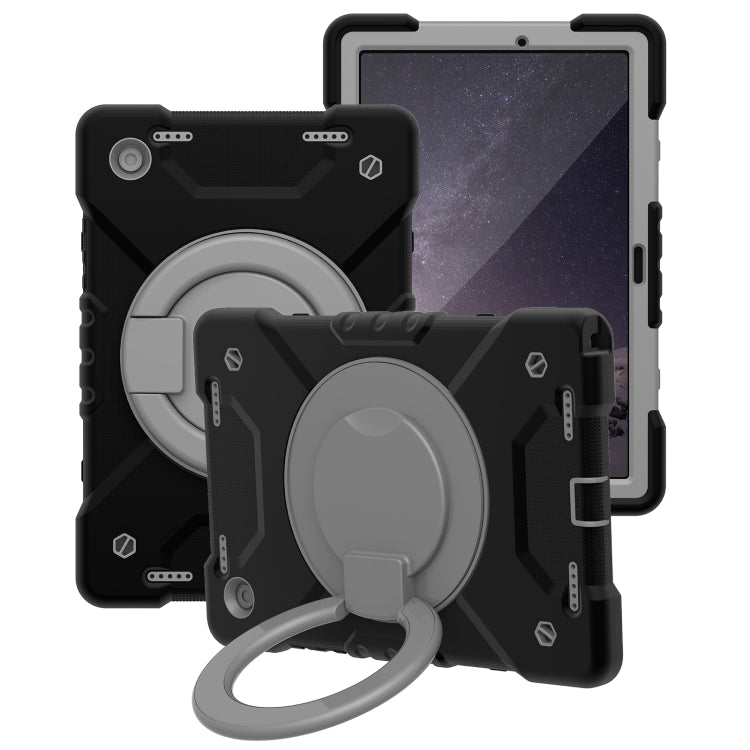 For Samsung Galaxy Tab A8 10.5 2021 X200 / X205 360 Rotation PC+Silicone Tablet Case with Shoulder Strap