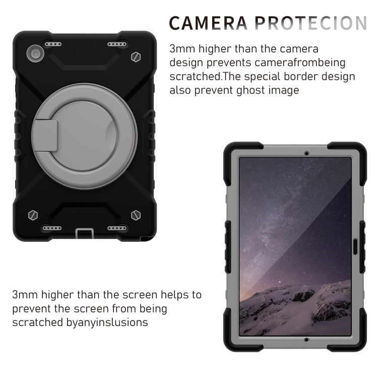 For Samsung Galaxy Tab A8 10.5 2021 X200 / X205 360 Rotation PC+Silicone Tablet Case with Shoulder Strap