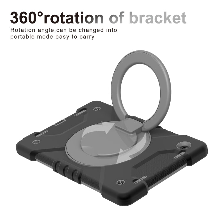 For Samsung Galaxy Tab A8 10.5 2021 X200 / X205 360 Rotation PC+Silicone Tablet Case with Shoulder Strap
