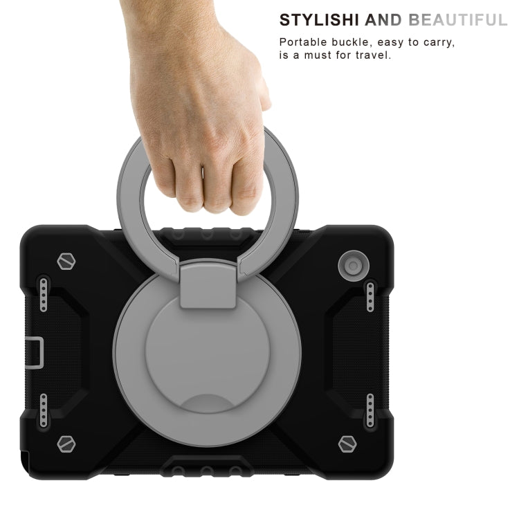For Samsung Galaxy Tab A8 10.5 2021 X200 / X205 360 Rotation PC+Silicone Tablet Case with Shoulder Strap