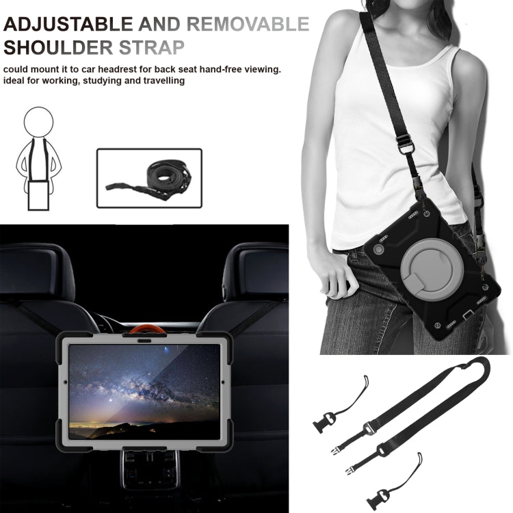 For Samsung Galaxy Tab A8 10.5 2021 X200 / X205 360 Rotation PC+Silicone Tablet Case with Shoulder Strap