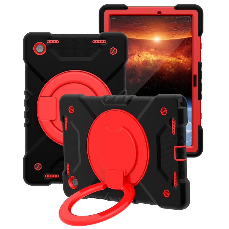 For Samsung Galaxy Tab A8 10.5 2021 X200 / X205 360 Rotation PC+Silicone Tablet Case with Shoulder Strap