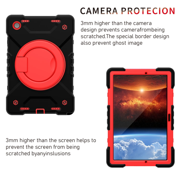 For Samsung Galaxy Tab A8 10.5 2021 X200 / X205 360 Rotation PC+Silicone Tablet Case with Shoulder Strap
