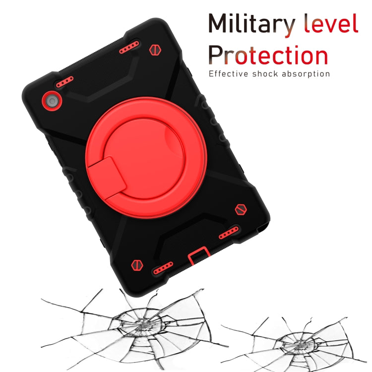 For Samsung Galaxy Tab A8 10.5 2021 X200 / X205 360 Rotation PC+Silicone Tablet Case with Shoulder Strap