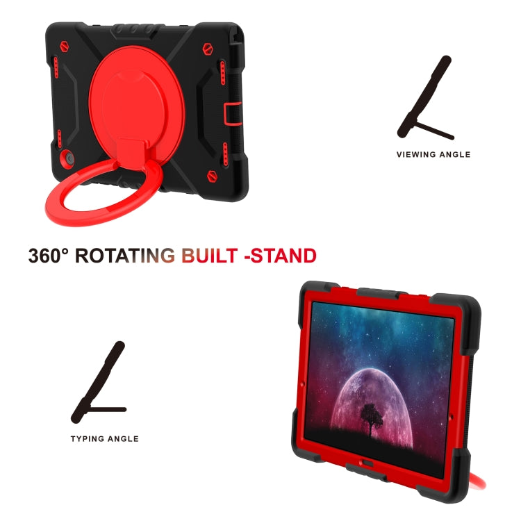 For Samsung Galaxy Tab A8 10.5 2021 X200 / X205 360 Rotation PC+Silicone Tablet Case with Shoulder Strap