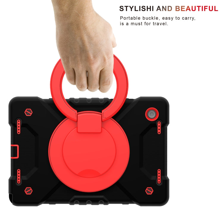 For Samsung Galaxy Tab A8 10.5 2021 X200 / X205 360 Rotation PC+Silicone Tablet Case with Shoulder Strap