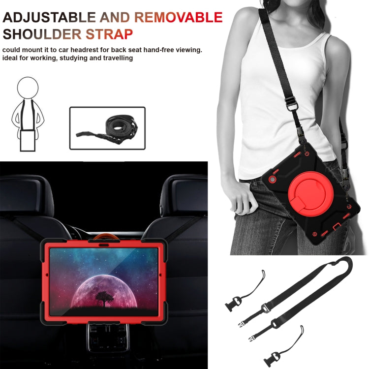 For Samsung Galaxy Tab A8 10.5 2021 X200 / X205 360 Rotation PC+Silicone Tablet Case with Shoulder Strap