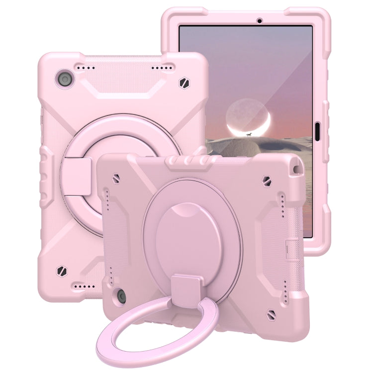 For Samsung Galaxy Tab A8 10.5 2021 X200 / X205 360 Rotation PC+Silicone Tablet Case with Shoulder Strap