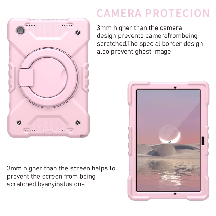 For Samsung Galaxy Tab A8 10.5 2021 X200 / X205 360 Rotation PC+Silicone Tablet Case with Shoulder Strap
