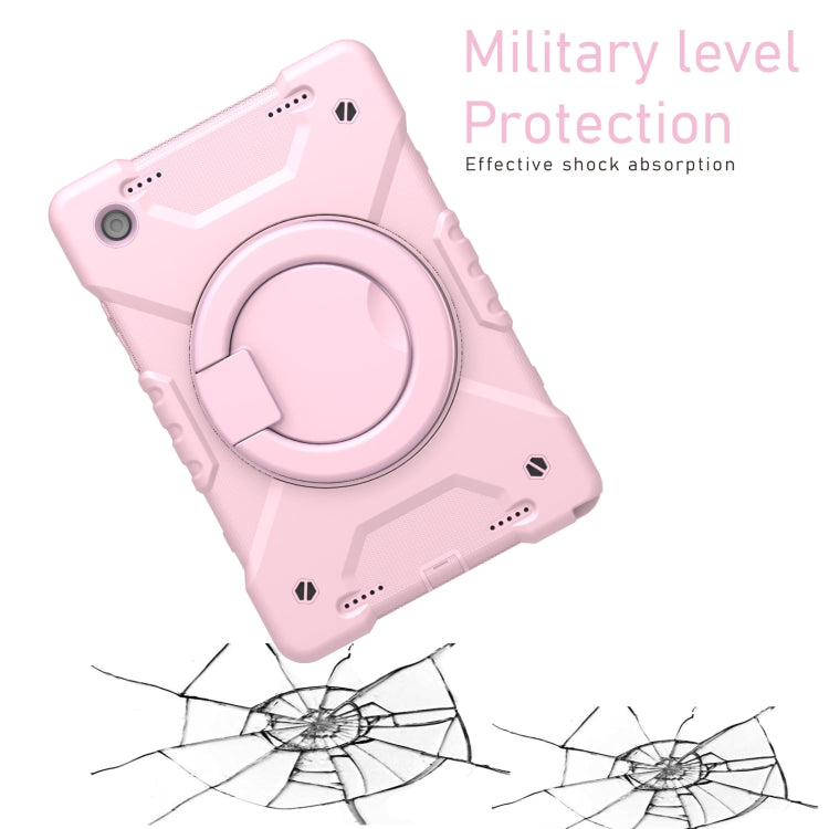 For Samsung Galaxy Tab A8 10.5 2021 X200 / X205 360 Rotation PC+Silicone Tablet Case with Shoulder Strap