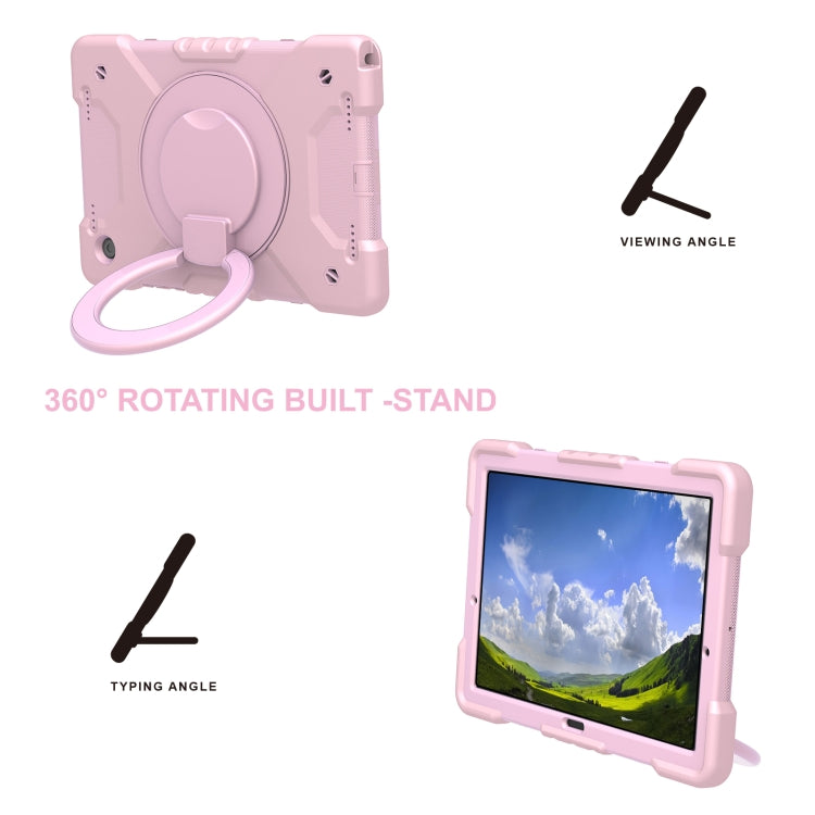 For Samsung Galaxy Tab A8 10.5 2021 X200 / X205 360 Rotation PC+Silicone Tablet Case with Shoulder Strap