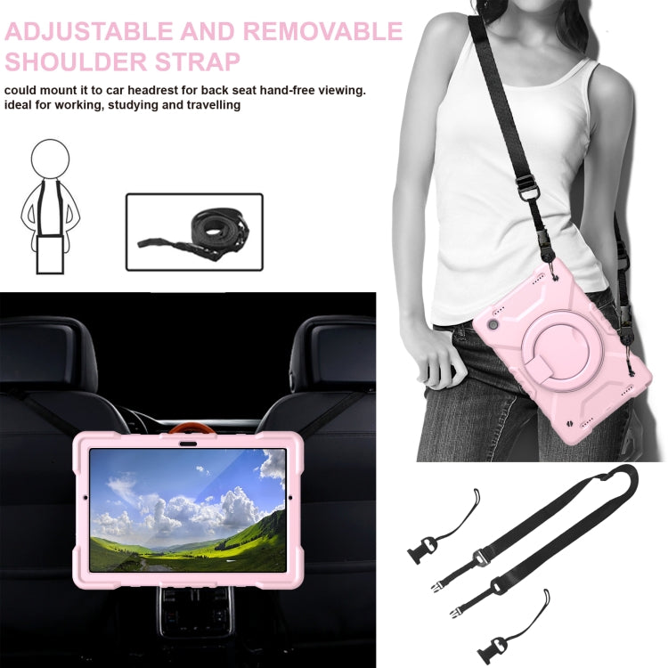 For Samsung Galaxy Tab A8 10.5 2021 X200 / X205 360 Rotation PC+Silicone Tablet Case with Shoulder Strap