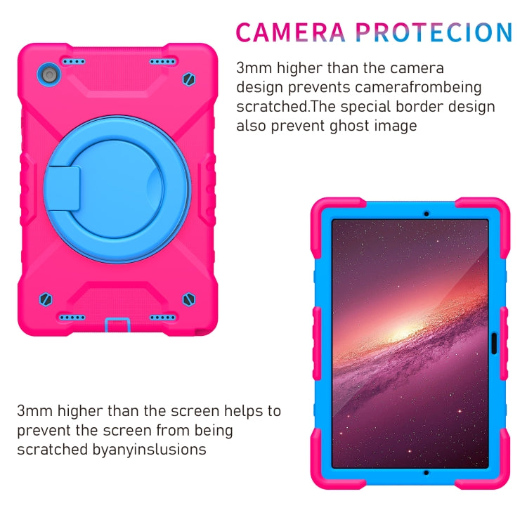 For Samsung Galaxy Tab A8 10.5 2021 X200 / X205 360 Rotation PC+Silicone Tablet Case with Shoulder Strap