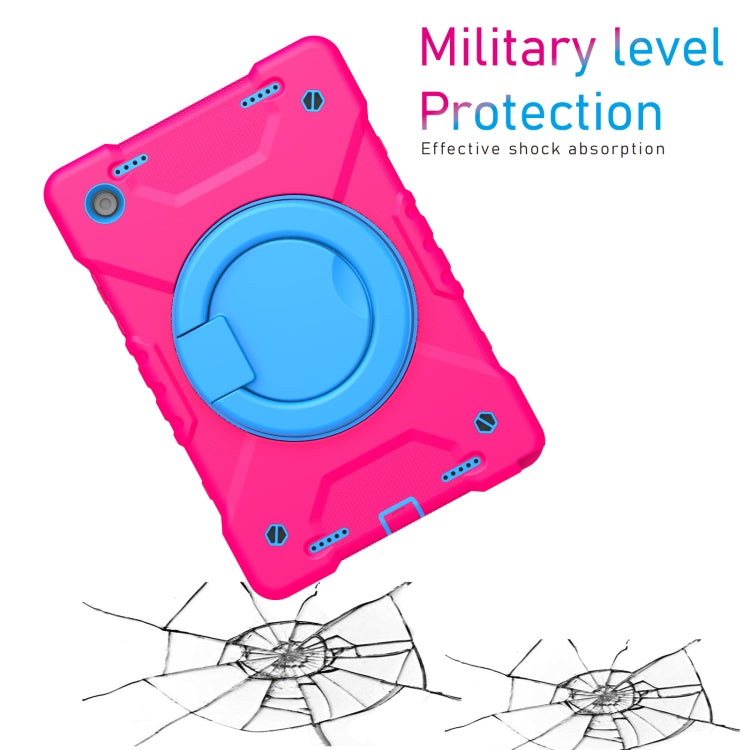 For Samsung Galaxy Tab A8 10.5 2021 X200 / X205 360 Rotation PC+Silicone Tablet Case with Shoulder Strap