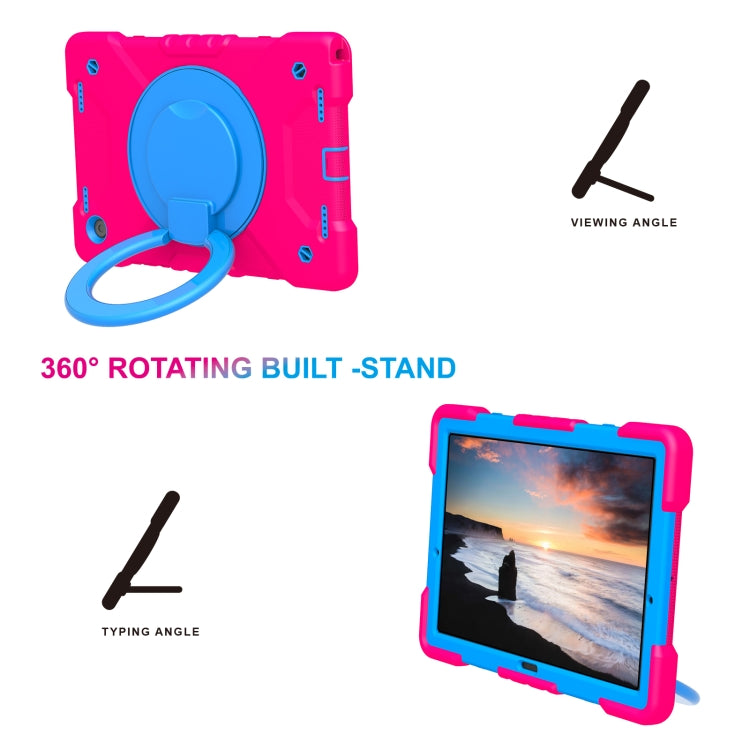 For Samsung Galaxy Tab A8 10.5 2021 X200 / X205 360 Rotation PC+Silicone Tablet Case with Shoulder Strap